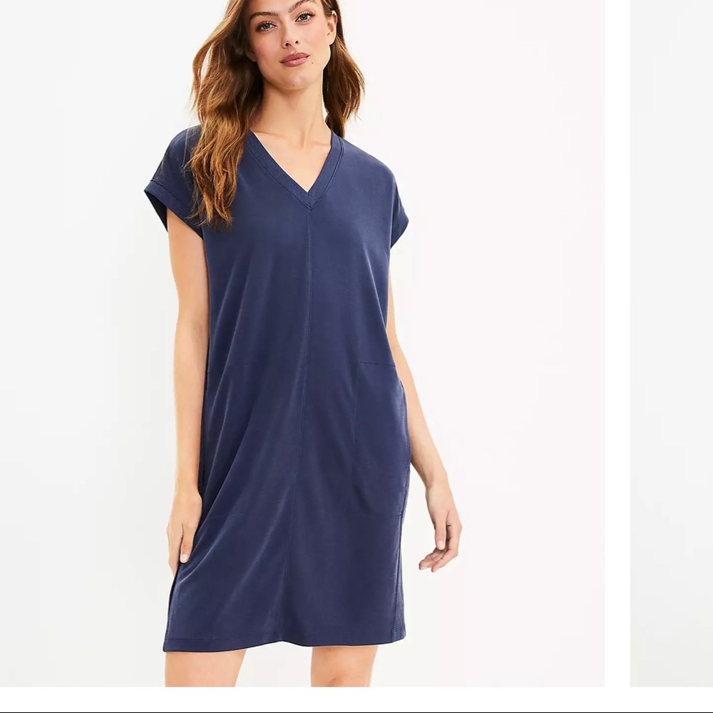 Lou & Grey Sandwashed V-Neck Pocket Dress
